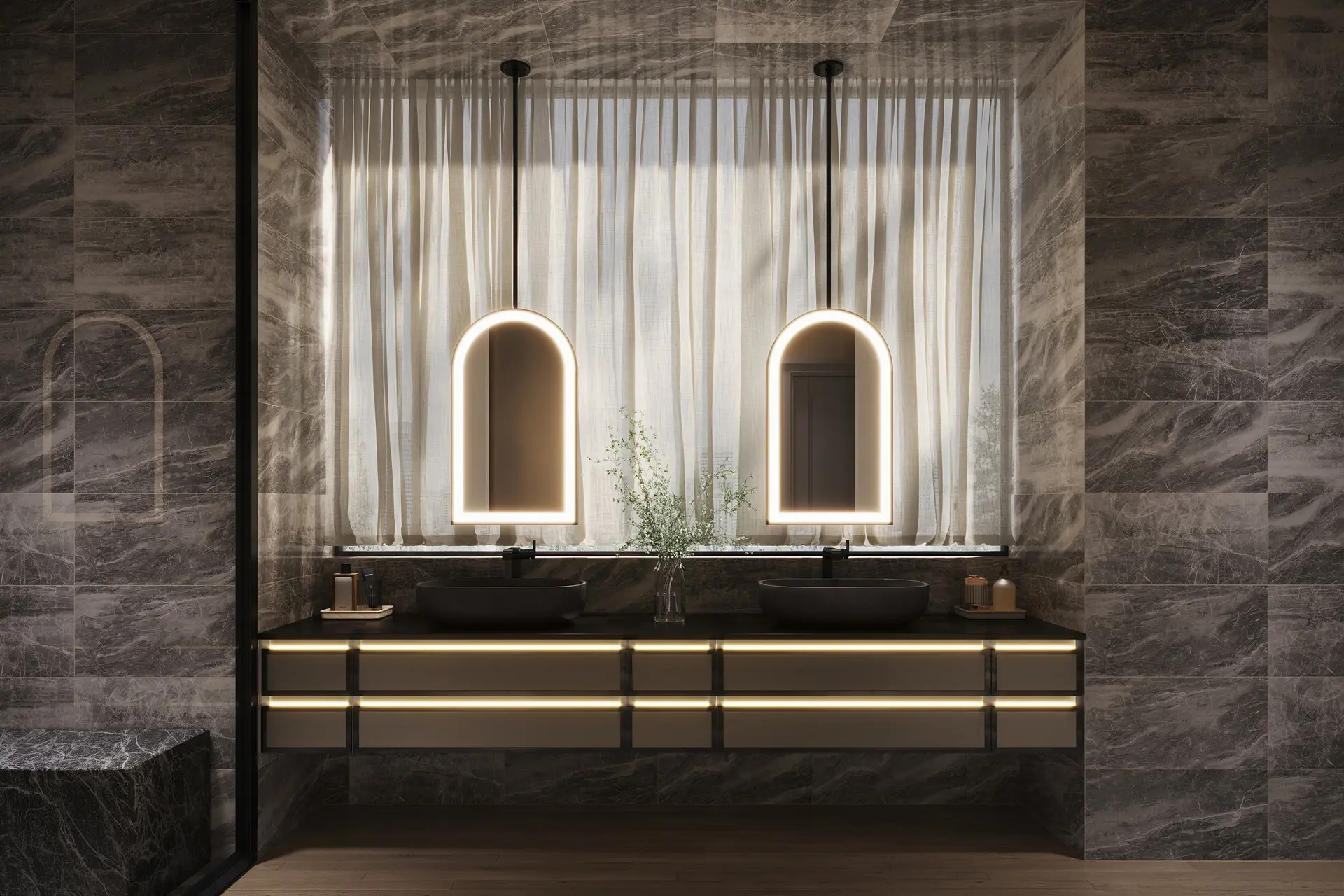 Robern Hanging Lit Matte Black1