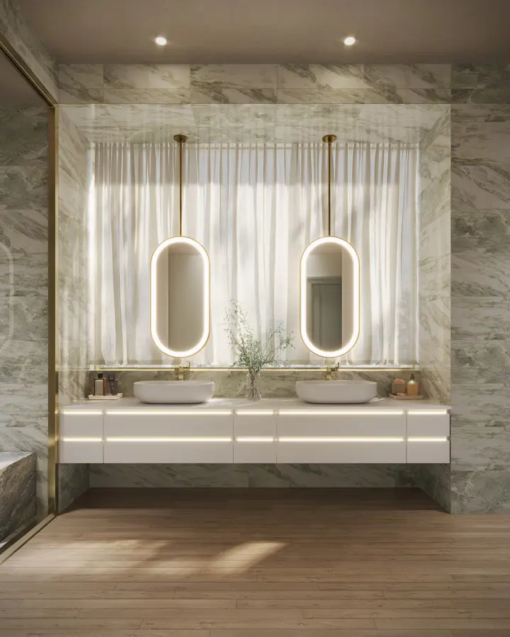 Robern Hanging Lit Brass1 (1)